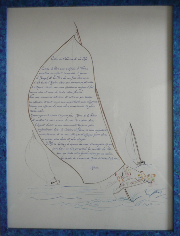 Prière des Pèlerins de la mer. Taille 34 × 42 cm.