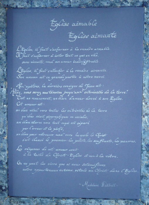 Église aimable, Église aimante. Madeleine Delbrel. Taille : 33 × 25 cm.